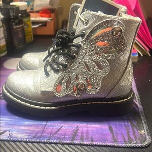 Lelli Kelly Kids Silver Boots with Intricate Design
